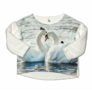 🆕 Popupshop Velour Sleeve Swan Sweatshirt
